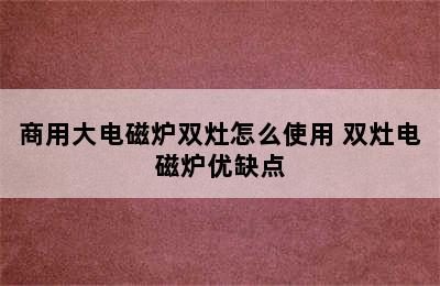 商用大电磁炉双灶怎么使用 双灶电磁炉优缺点